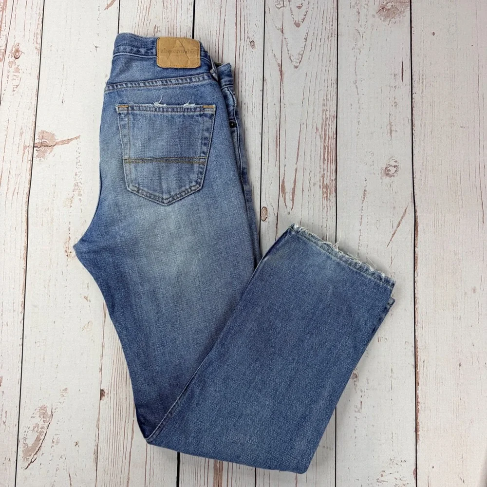 Abercrombie Kids Classic Straight Leg Jeans Light Wash Denim Size 16